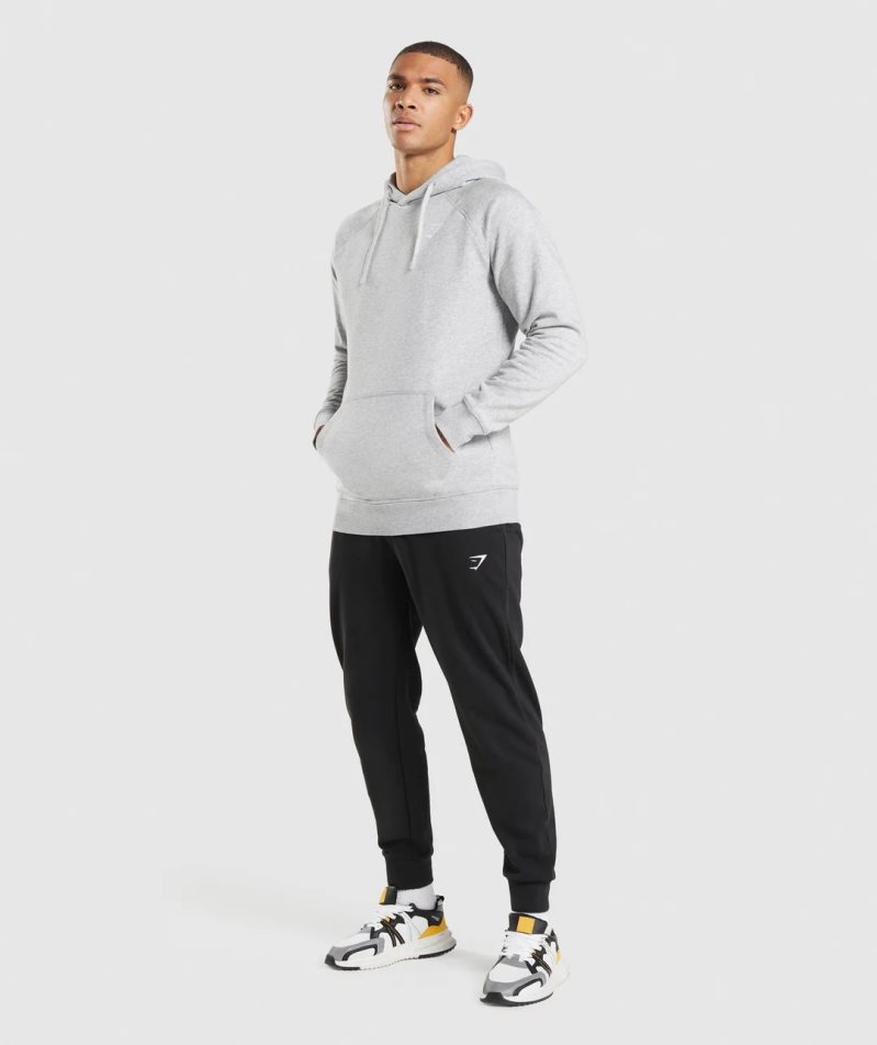 Men's Gymshark Crest Hoodie Light Grey | NZ 4AHWXC